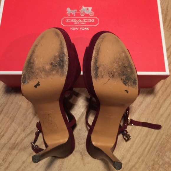 Buster & Lina Sale! Coach Suede Platform Sandals View 3