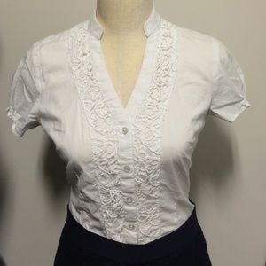 Lace Front Button Up - Express