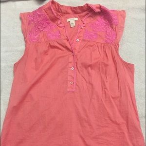 Sleeveless embroidered J.Crew top Sz 8