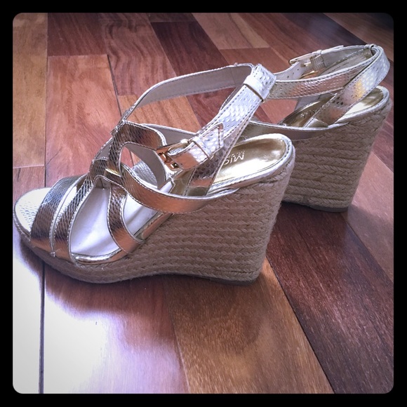 Michael by Michael Kors Metallic Wedge Sandal