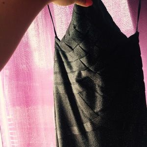 New Sexy neck charcoal glittery dress.