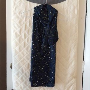 BANANA REPUBLIC 100% SILK TIE NECK BLOUSE