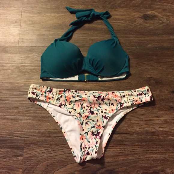 Victoria's Secret push up Demi plunge swim top