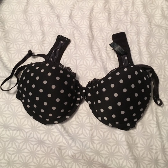 Smart & Sexy black and white polka dot bra