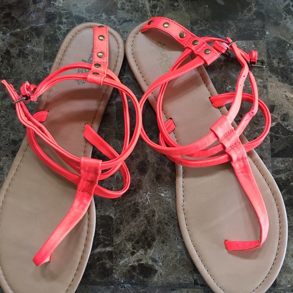 Charlotte Russe Shoes - Neon orange sandals