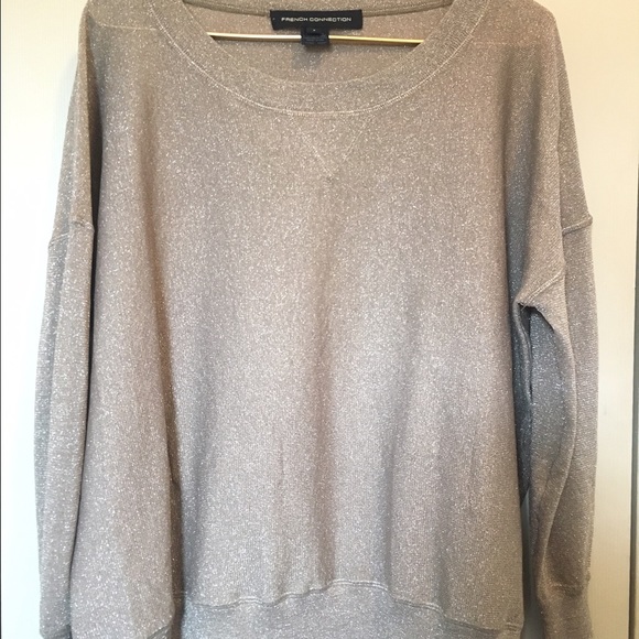 French Connection Metallic Raglan Oversize Sweater