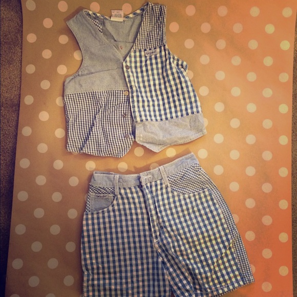Vintage Guess shorts and vest