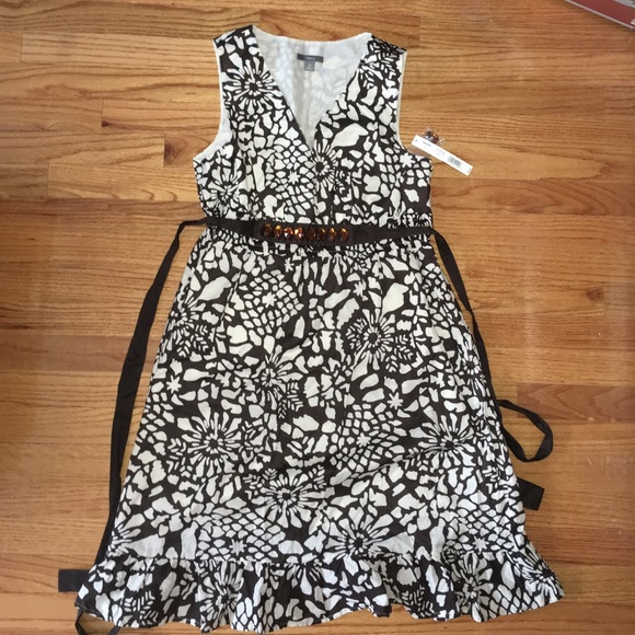 Brown and Beige Printed Dress