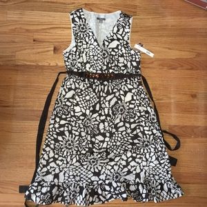 Brown and Beige Printed Dress