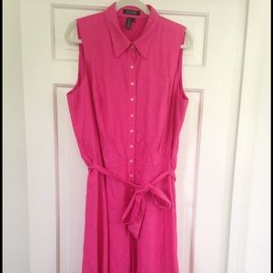 Lauren Ralph Lauren Pink Linen Dress 18W