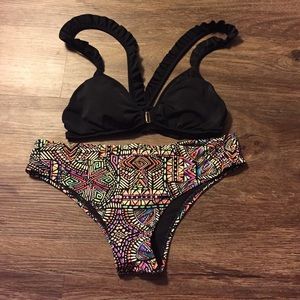 Black caged bikini top from Victoria's Secret