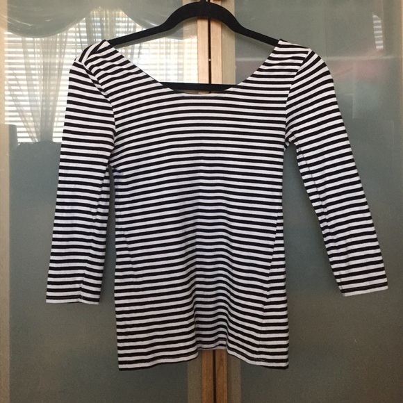 H&M black&white striped top with a low back