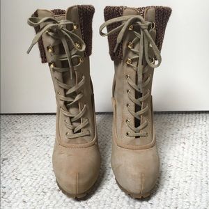 Tan heeled boots