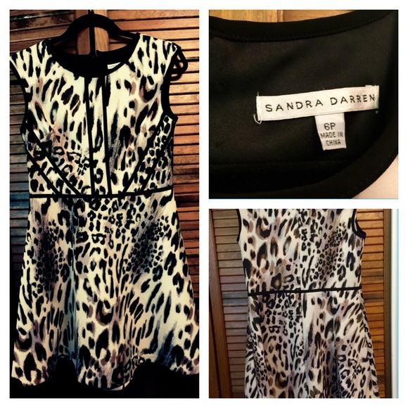 Sandra Darren fit and flair leopard print dress
