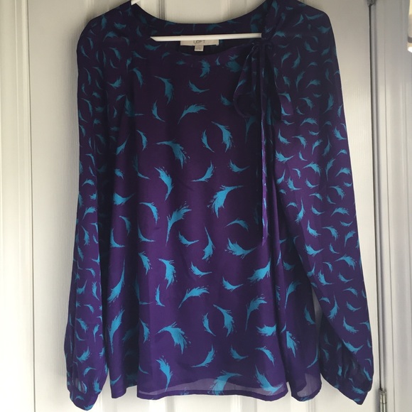 Ann Taylor Loft Sheer Long Sleeve Top