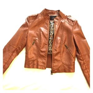 Brown motorcycle jacket