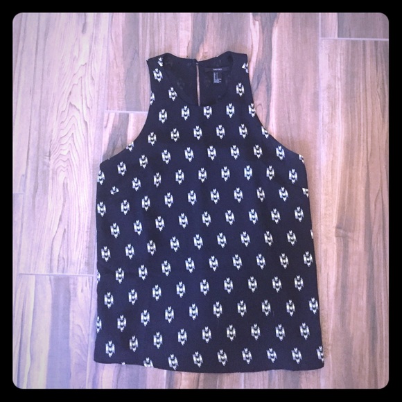 Forever 21 Tops - Black top with Ikat design