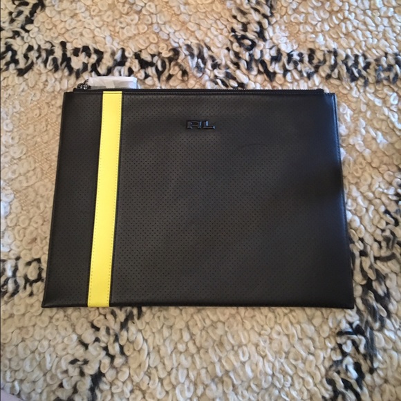 Ralph Lauren Men's Perforated Leather Media Pouch