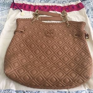 Tory Burch Chain Link Nude Tote