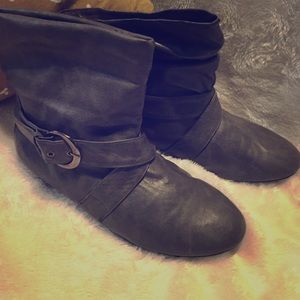 Grey ankle high boots