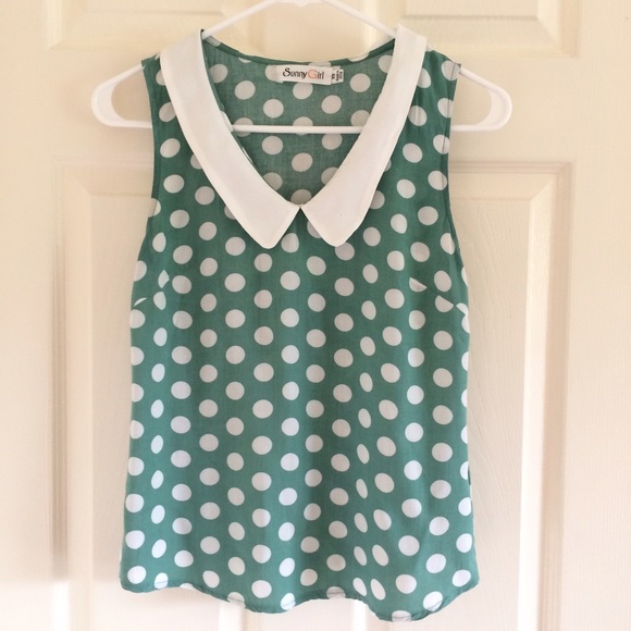 🚀MOVING! Polka-dot Modcloth Sleeveless Blouse