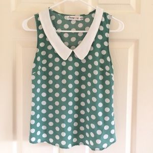 🚀MOVING! Polka-dot Modcloth Sleeveless Blouse
