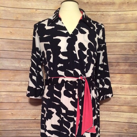 Navy, pink & white dress