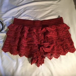 Coral shorts and black shorts small snag
