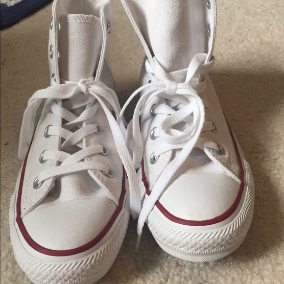 White hightop converse