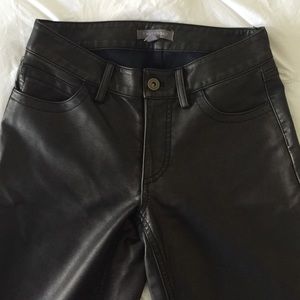 Vegan leather pants with slight gold tint