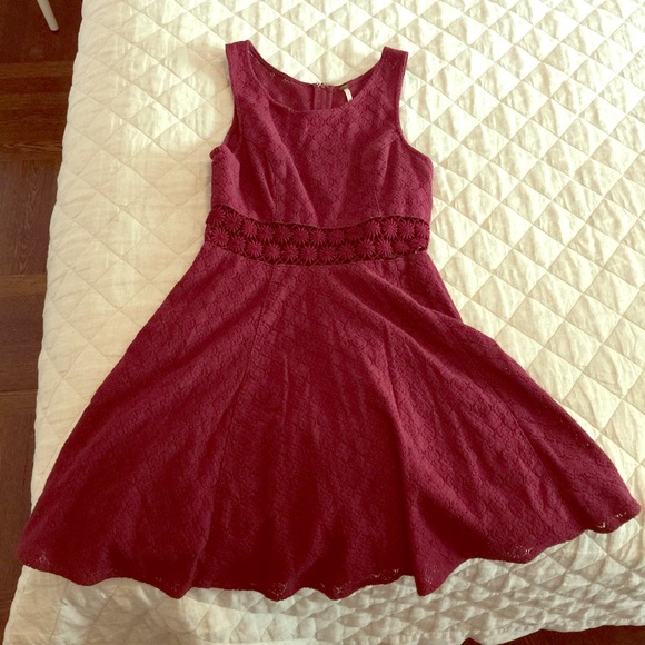 Burgundy dress, size 2, free people
