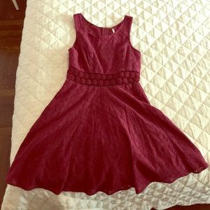 Burgundy dress, size 2, free people