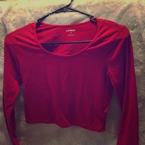 Red long sleeve crop top
