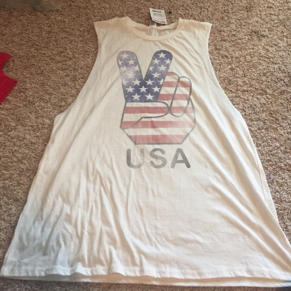 Peace out USA tank top, never worn with tags