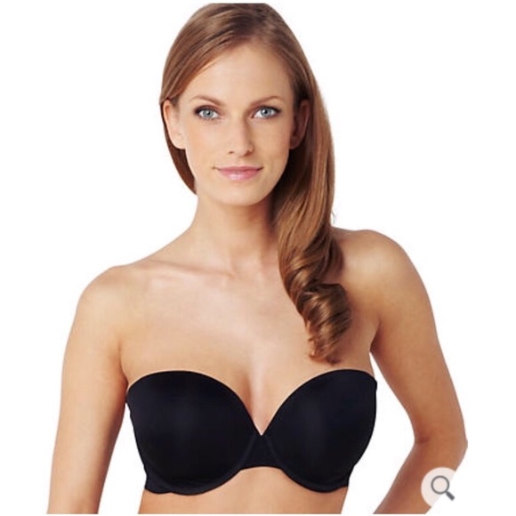 Strapless black bra