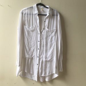 Free People Tunic-length Button Up