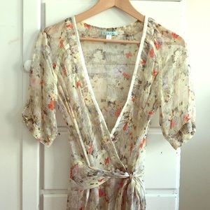 Anthropologie chiffon wrap dress