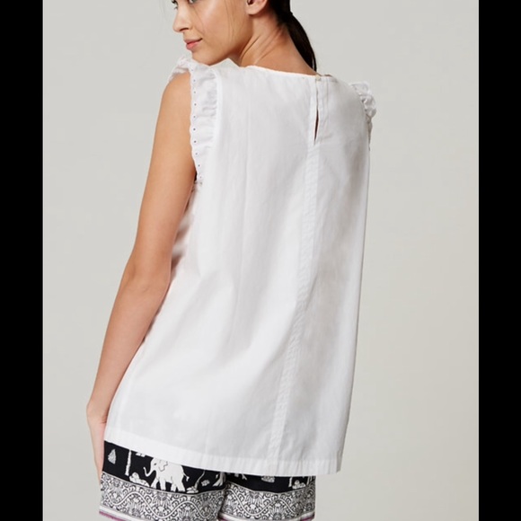 Petite eyelet flutter top - Picture 2 of 4