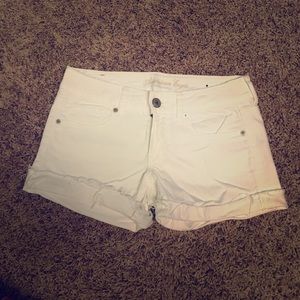 American Eagle white jean shorts