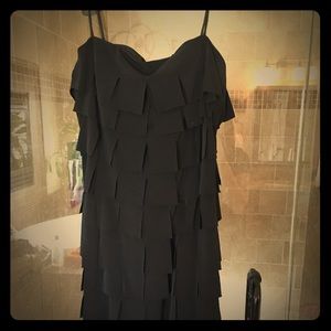 Black fringe sleeveless dress