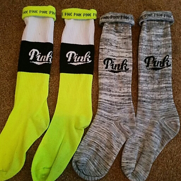 NWOT PINK knee socks set of 2