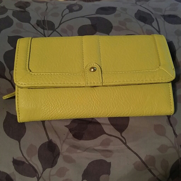 Bright yellow leather wallet