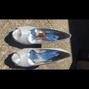 Worthington silver heels.