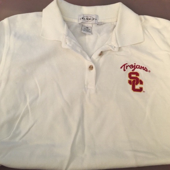 Womens white USC polo