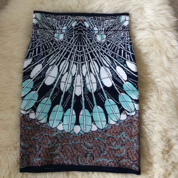 BCBG Pavel Woven Jacquard Printed Pencil Skirt - Picture 1 of 4