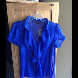 The Limited sheer blouse in cobalt blue! NWT