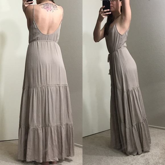 LAST 1! Mocha Open Back Maxi Dress - Picture 2 of 4