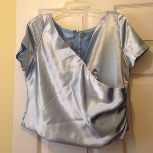 Light blue satin formal two piece