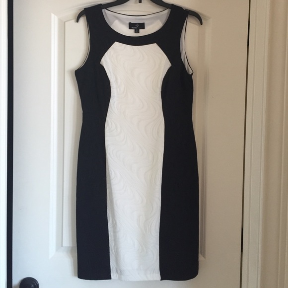 Black & white color block dress