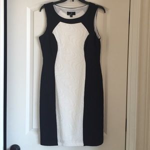 Black & white color block dress
